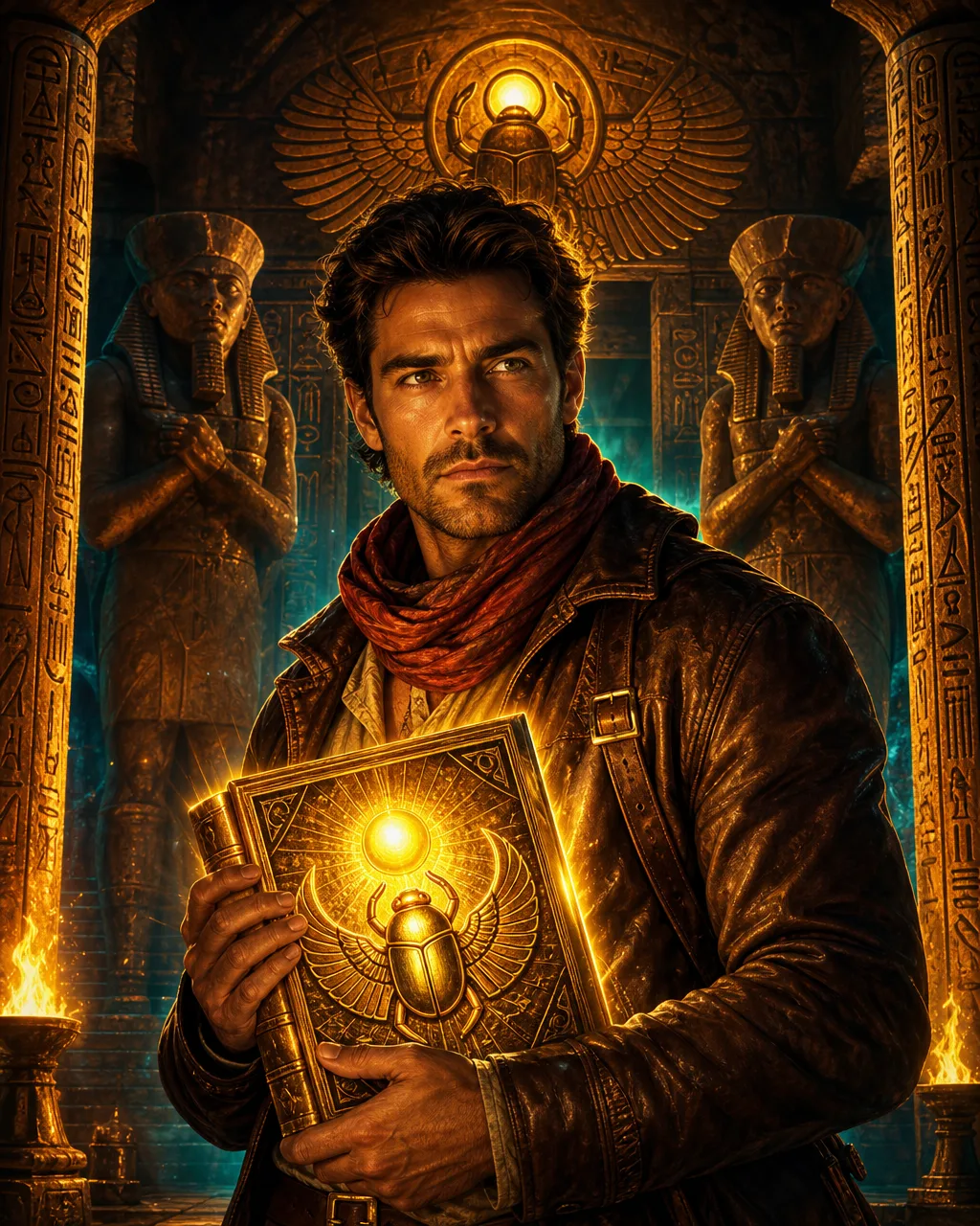 Portada de la slot Book of Dead con el explorador y el libro dorado