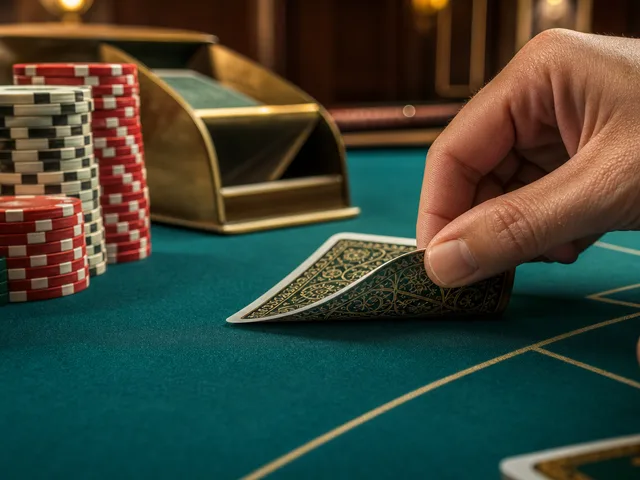 Símbolo de bacará con dos cartas y fichas