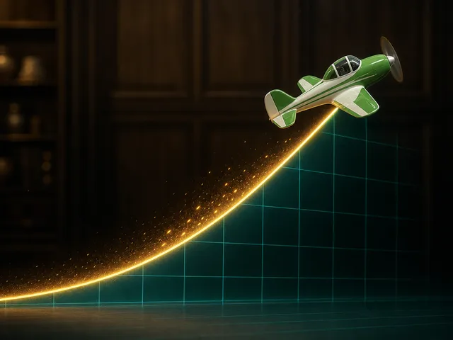 Símbolo de juego crash con la curva del multiplicador en ascenso