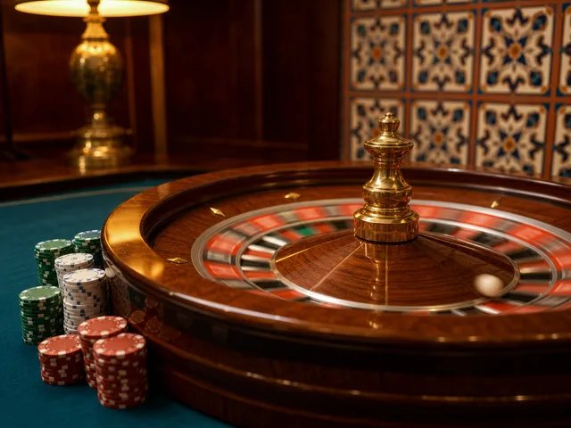Símbolo de ruleta con la rueda numerada y la bola